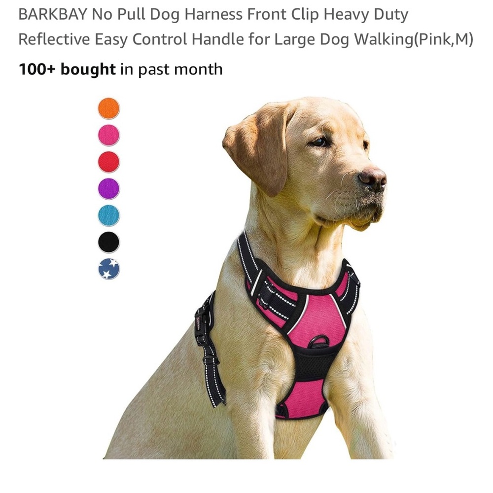 Pink No Pull Dog Harness